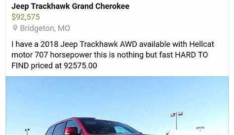 2018 jeep grand cherokee trackhawk msrp
