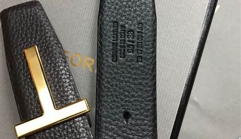 Tom Ford Reversible T Buckle Leather Belt Black