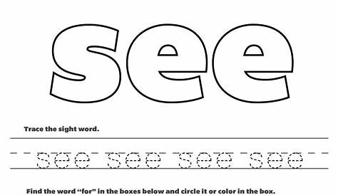 say sight word worksheets