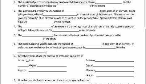 Solved Basic Atomic Structure Worksheet 1. The 3 particles | Chegg.com