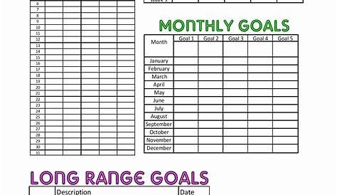 real estate goal setting worksheets