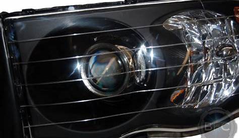 2005 Dodge Ram Black & Chrome HID Projector Retrofit Headlights
