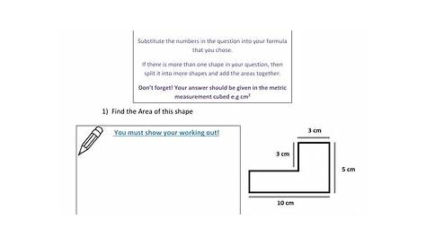 area of shapes worksheet pdf