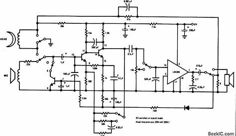 cassette player circuit diagram