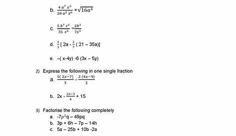 S1 algebra worksheet 1 – Hannahtuition
