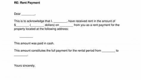 Rent Receipt - Sample Template to Fill out Word and PDF