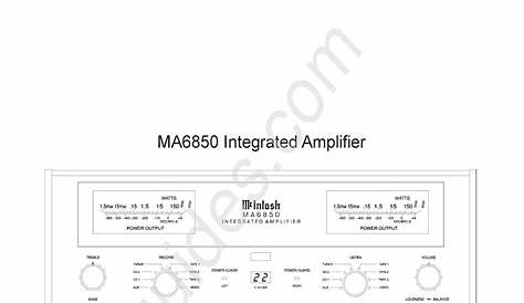 MCINTOSH MA6850 OWNER'S MANUAL Pdf Download | ManualsLib