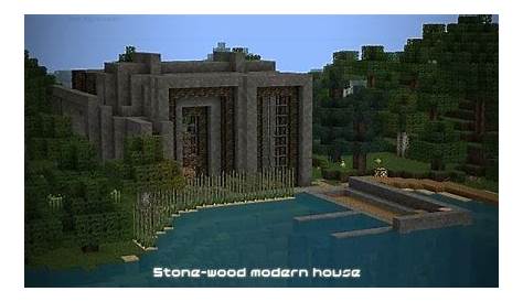 Stone-wood modern house Minecraft Project