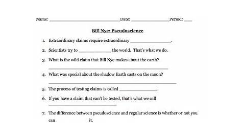 the eyes of nye pseudoscience worksheet answers