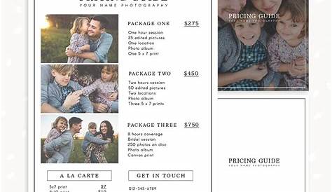 photography pricing list template