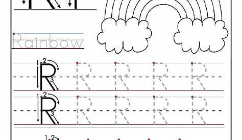 Printable letter R tracing worksheets for preschool