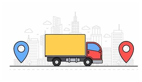 Premium Vector | Concept of online delivery delivery truck from point a