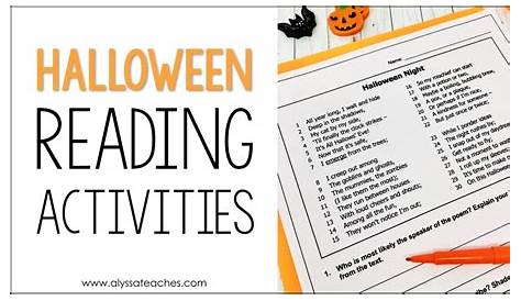 Halloween Reading Activities for 4th Grade - Alyssa Teaches