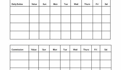 Fillable Accountability Chart Template
