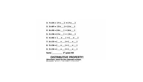 10 Best Images of Distributive Property Worksheets For Elementary