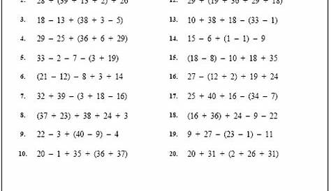 order of operations worksheets 5th grade
