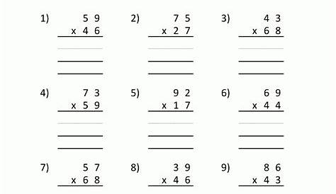 multiplication second grade worksheet