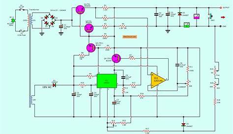 0-30V 0-5A regulated variable power supply circuit - ElecCircuit.com