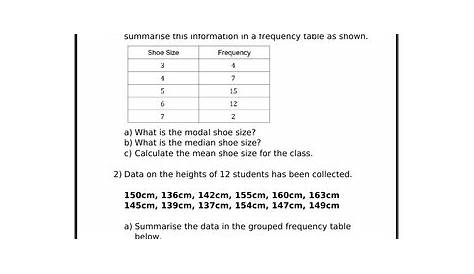 frequency chart 6th grade worksheet