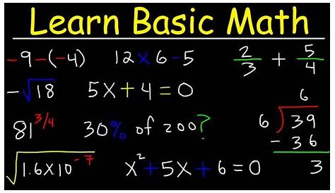 Basic Math learning - YouTube