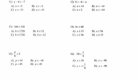 math worksheet for 9th graders