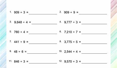 Single Digit Division without remainder Worksheets - Math Worksheets