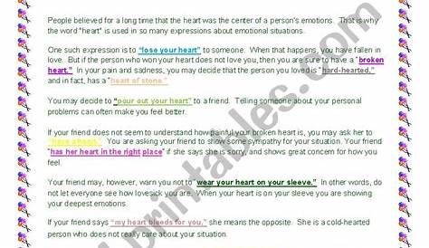 Heart Idioms For You - ESL worksheet by anhchi16