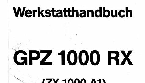 Kawasaki Gpz1000 Rx Complementary Service Manual For Gpz900 R (German)