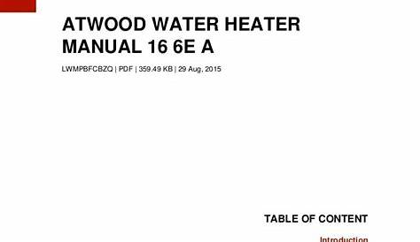 atwood hot water heater manual