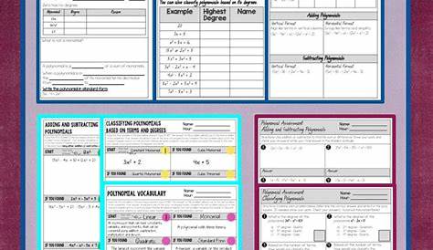 adding and subtracting polynomials worksheets