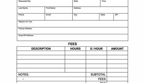 towing invoice template pdf
