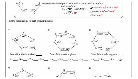 angles of polygons worksheet