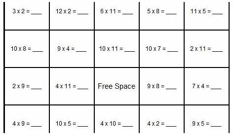Image result for printable math games 4th grade | Math multiplication