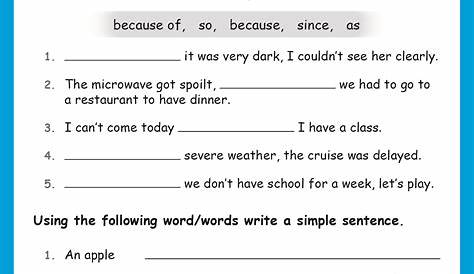 linking words 3rd grade worksheet