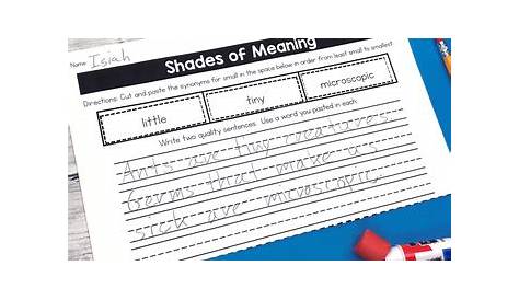 shades of meaning worksheets