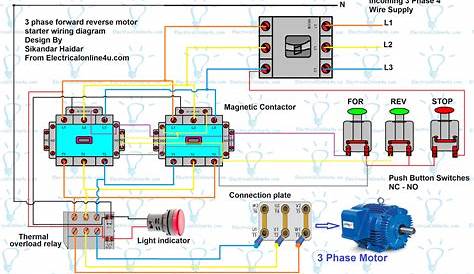 Forward Reverse Motor Control Diagram For 3 Phase Motor | Electrical