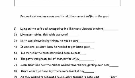 Suffix Practice Worksheet for 3rd - 5th Grade | Lesson Planet