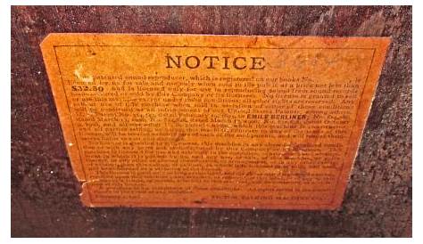 Beneath the cabinet is this original patent notice. On