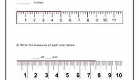 measurements on a ruler worksheets