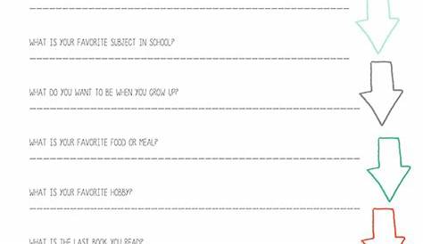 5th Grade All About Me Worksheet | All About Me Worksheets