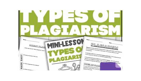 TYPES OF PLAGIARISM LESSON Plagiarism Worksheets Task Cards Information