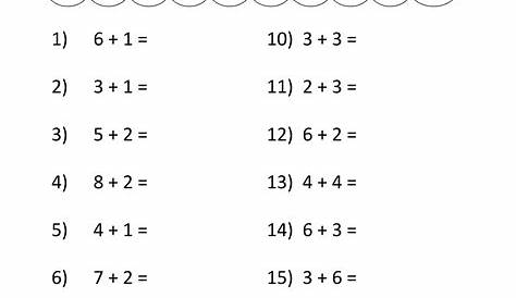 Addition Within 10 Worksheets