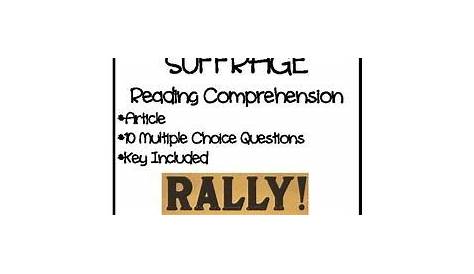 Women's Suffrage Reading Comprehension Worksheet | Reading