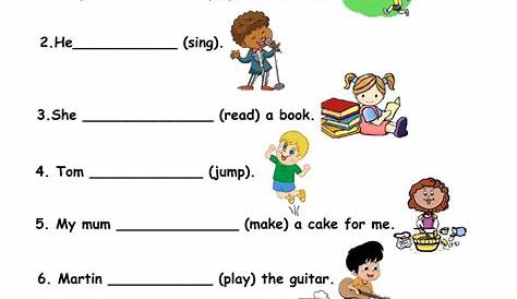 Present Continuous Tense worksheet for Grade 6