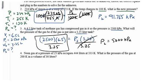 gas laws worksheet 2 answers