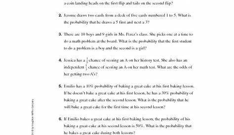 independent and dependent probability worksheets