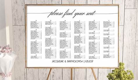 Wedding Alphabetical Seating Chart Template Printable Seating | Etsy