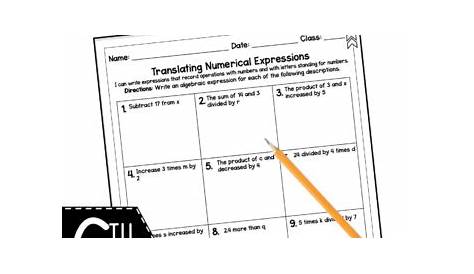 Sixth Grade Math Homework Sheets- Expressions and Equations | TpT