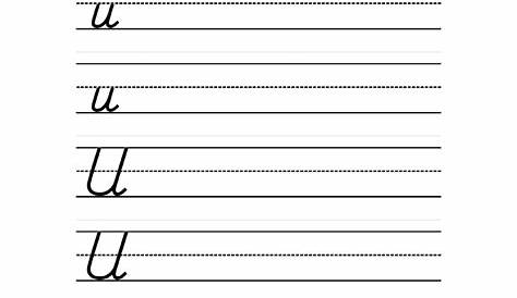 Letter U D'Nealian Style Handwriting Practice Worksheet - Have Fun Teaching
