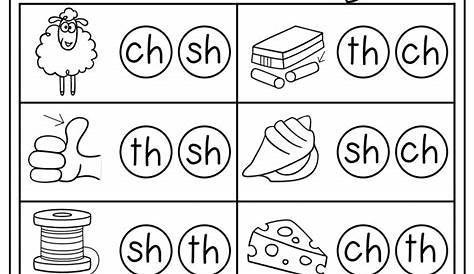 Digraph Worksheet Packet - Ch, Sh, Th, Wh, Ph | English | Digraphs | Sh